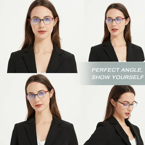 Miniatura 5 de EYEURL Gafas de lectura para mujer, paquete de 2 unidades, con bloqueo de luz azul, filtro ligero, rayos UV/deslumbramiento, antifatiga ocular, 0.5