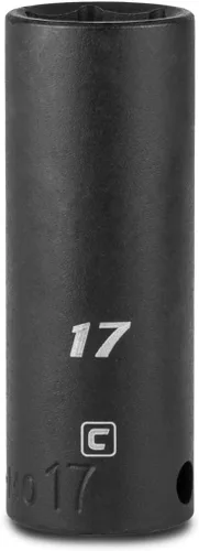 Miniatura 21 de Capri Tools 3/8 pulg. de cuadradillo, dado de impacto profundo métrico de 14 mm de 6 puntos, negro (5-3214)