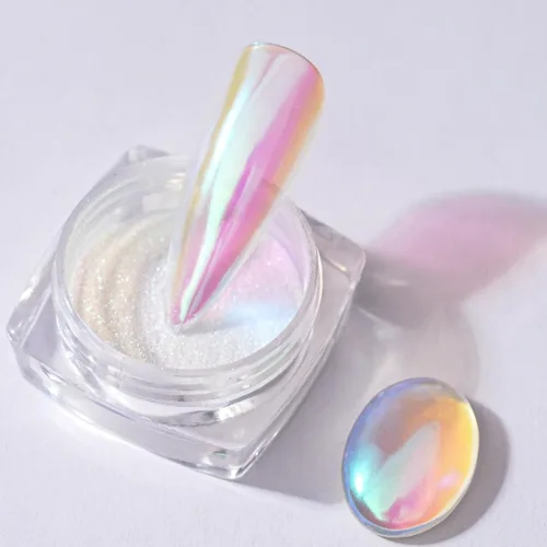 Miniatura 13 de Pretty Diva Polvo de uñas cromado Moonlight, polvo para uñas cromado de unicornio y sirena, polvo de uñas Aurora con efecto iridiscente, pigmento