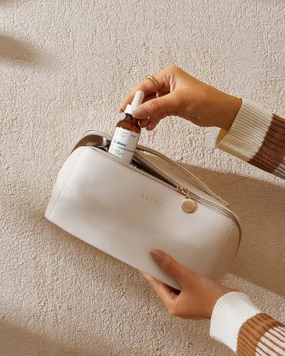 Miniatura 9 de EACHY Bolsa de Maquillaje de Viaje, Bolsas de Cosméticos de Gran Capacidad para Mujeres, Bolsa Portátil Impermeable que se Abre Plana, Bolsa de Aseo