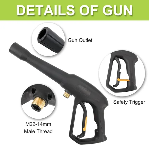 Miniatura 6 de Bear Force Pistola rociadora de repuesto con varilla de extensión y conector M22-15, compatible con algunos de Ryobi, Greenworks, Craftsman, Pistola