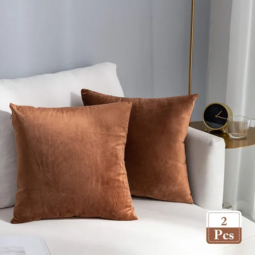 Miniatura 52 de Stellhome - Juego de 2 fundas de almohada de terciopelo Rosa claro