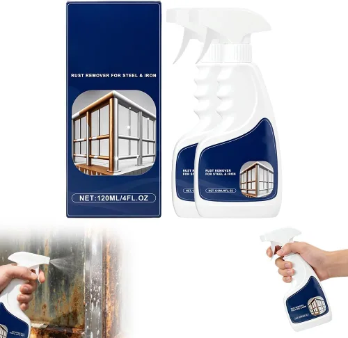 Spray removedor de óxido para metal, potente removedor de óxido, limpiador de metales resistente, removedor de manchas de óxido multiusos para 2 pzas