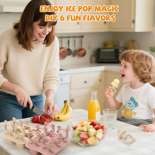 Miniatura 8 de Moldes de silicona para paletas – Máquina de paletas sin BPA con palitos, moldes reutilizables para congelador para helados caseros y golosinas
