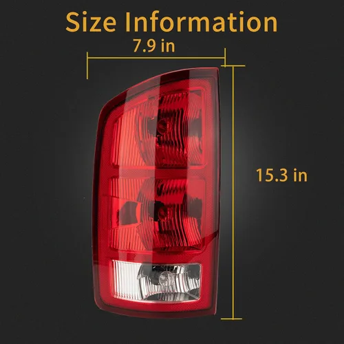 Miniatura 3 de Ensamble de luz trasera MiKaFex compatible con Dodge Ram 1500 2002-2006 2003-2006 Dodge Ram 2500 3500 Pickup luces traseras del lado del conductor