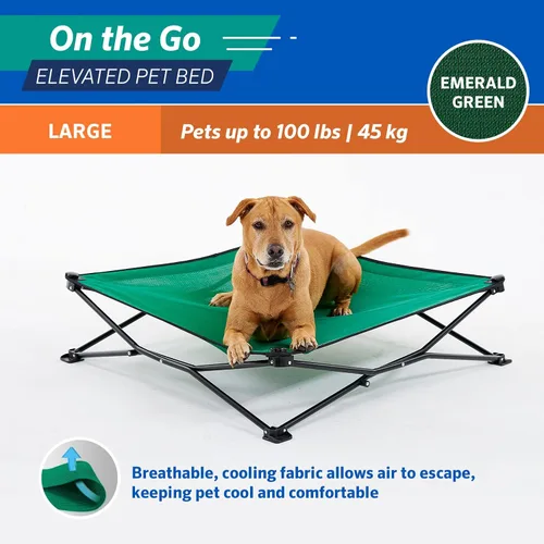 Miniatura 5 de Coolaroo On-The-Go - Cama elevada para perros plegable y portátil con tela transpirable y resistente a la humedad, bolsa de transporte incluida