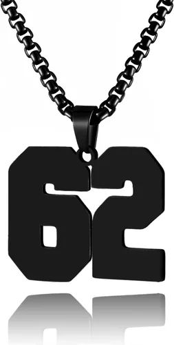 Miniatura 150 de Collar de Número Dorado para Hombre, Cadena de Acero Inoxidable con Colgante de Número para Atletas, Joyería Deportiva Personalizada para Niños