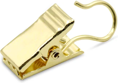 Miniatura 9 de Coideal Pequeños Ganchos para Cortinas de Bronce, 100 Piezas de Ganchos de Latón Metálico para Colgar Luces de Fiesta, Accesorios para Decoración