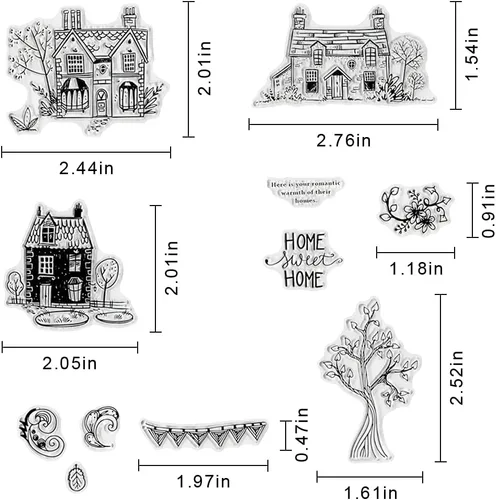 Miniatura 2 de Sellos transparentes de hojas de árboles de otoño para hacer tarjetas y decoración de álbumes de fotos, sello de silicona de casa para el hogar