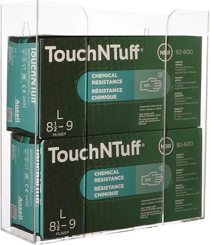 Cq acrylic Soporte para guantes de goma para montaje en pared, dispensador transparente de guantes desechables y caja de guantes en la pared,
