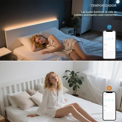 Miniatura 7 de PAUTIX COB - Tira de luces LED 2700K-6500K CCT sintonizable blanca de 24 pies con certificación UL, luces LED superbrillantes regulables de 24 V