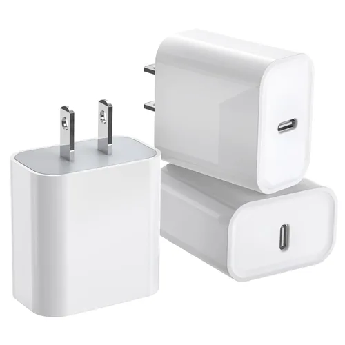 Paquete de 3 bloques de carga para iPhone 17/16/15, cargador USB C, adaptador de cargador para iPhone rápido y de carga rápida 20W, tipo C, bloque