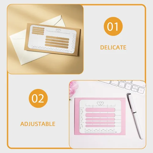 Miniatura 3 de EXCEART Paquete de 4 plantillas de plantillas para guía de dirección de sobres con 4 estilos para sobres B6 Dl Zl C5 translúcidos PP