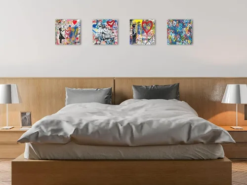 Miniatura 4 de Biufo Banksy - Lienzo decorativo para pared, arte callejero con grafiti pop para dormitorio, sala de estar, decoración de pared