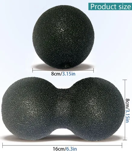 Miniatura 2 de Bola de masaje de maní duro, bola doble para terapia de punto de activación, liberación miofascial, masaje de tejido profundo y relajación