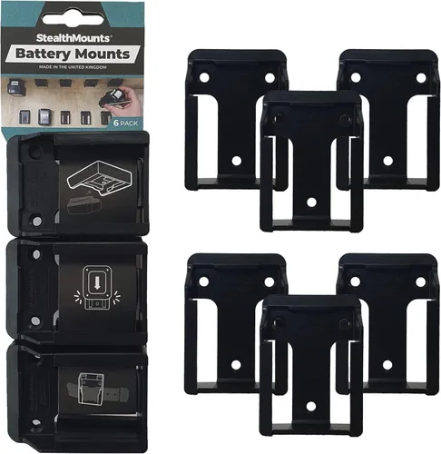 StealthMounts Soporte de batería compatible con Makita 12V CXT (paquete de 6) - Negro | Soportes de batería StealthMounts | Fabricado en el Reino