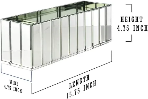 Miniatura 6 de Serene Spaces Living Jarrón de espejo oblongo, juego de 6, 12 pulgadas de largo x 4 pulgadas de ancho x 4 pulgadas de alto, vidrio de lujo