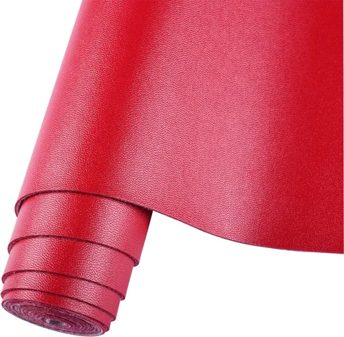 Miniatura 10 de HGUAN Piel Sintética Lisa de Color Sólido Rojo 12"X53" (30cmX135cm), Rollo de Piel Sintética Muy Adecuado para Hacer Manualidades, Aretes de Cuero