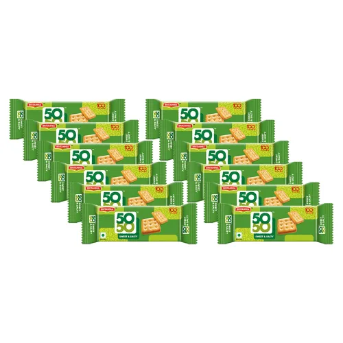 Britannia Crackers 50 50 Galletas dulces y saladas, 2.19 onzas (2.19 oz) – Deliciosas, ligeras y crujientes galletas de comestibles – El mejor