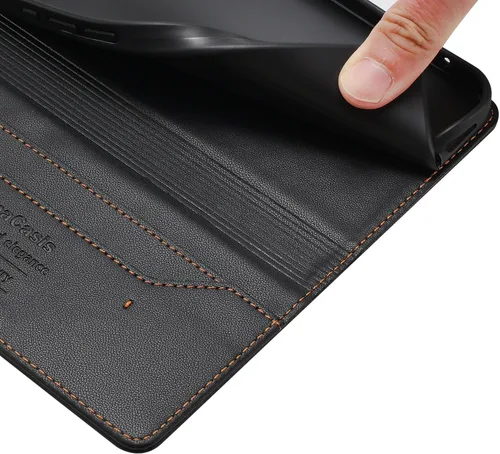 Miniatura 5 de Compatible con Blackview Oscal Flat 1c Flip Kickstand Magnetic Closure Wallet case Funda Negro