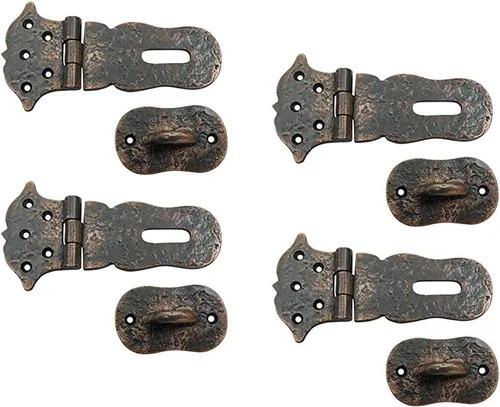 Miniatura 10 de Adonai Hardware "Paran" Cerrojo de bloqueo de seguridad de latón resistente (6 pulgadas x 1 paquete, latón satinado) para cofre del tesoro