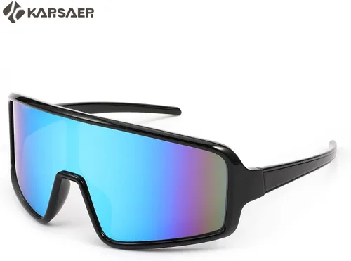 Miniatura 3 de Karsaer Vision - Gafas de sol deportivas para ciclismo, béisbol, softbol, unisex, para adultos, jóvenes, niños y niñas, 8-16 Lentes de espejo azul