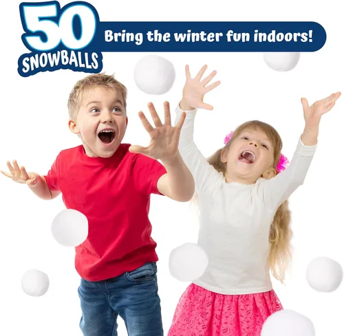Miniatura 9 de Narwhal Novelties Paquete de 50 bolas de nieve falsas divertidas para niños de 2 pulgadas, bolas de nieve artificiales a granel para interiores