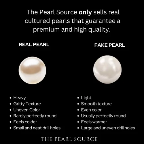Miniatura 7 de The Pearl Source Collar de perlas cultivadas de agua dulce blancas de triple hebra para mujer de 18-19-20" de longitud matinal, Perla, Perla