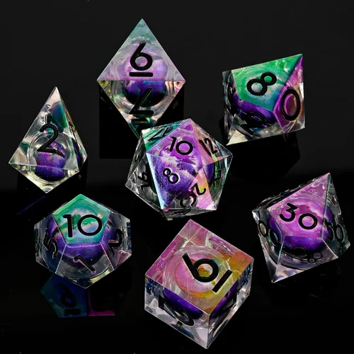 Miniatura 11 de DND - Juego de dados de metal, UBEUCK 7 piezas de dados de metal DND para cajas de juegos de mesa de Calabozos y Dragones