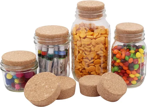 Miniatura 5 de Tapones de corcho para tarros de conservas de masón, bola, paquete de 4, boca regular
