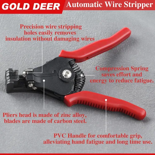 Miniatura 2 de Pelacables automático, resistente y automático, pelacables, pelacables de precisión, multifuncional, herramienta de pelado de cables para cables
