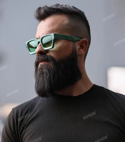 Miniatura 97 de AIEYEZO Gafas de sol cuadradas para mujeres y hombres, gafas de sol cuadradas con montura gruesa, estilo de diseñador simple