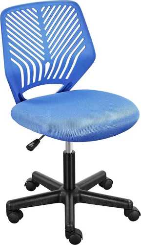 Miniatura 14 de Topeakmart Silla de escritorio sin brazos, soporte lumbar de malla, ergonómica, giratoria para espacios pequeños, gris oscuro