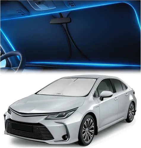 Miniatura 47 de Parasol para parabrisas para Honda Civic 2022 2023 2024 2025 2026 – Tecnología innovadora sin paso de luz, recorte para espejo, bloquea el 99%