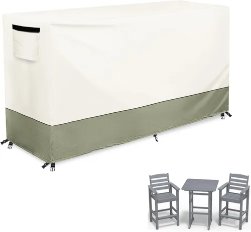 Miniatura 12 de Fundas impermeables para muebles de patio, 600D resistente para juegos de 6/7/8 piezas, sofá seccional, sillas mecedoras giratorias, mesa de café