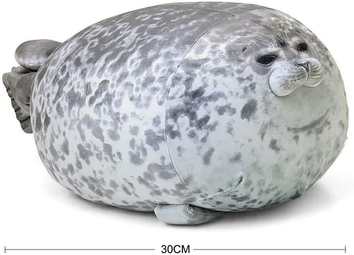 Miniatura 2 de EHOTONG - Linda almohada con forma de foca regordeta de peluche, almohada suave para abrazar con forma de foca gordita, juguete de animal de peluche
