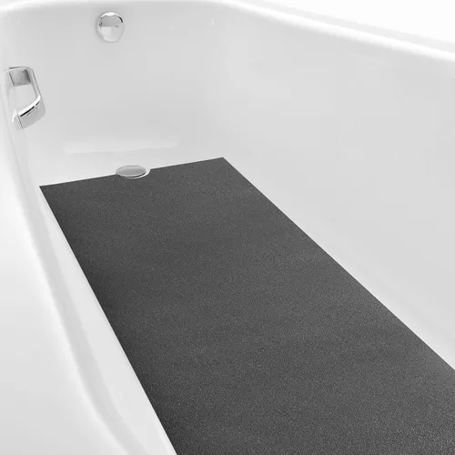 Miniatura 10 de Dunzoom Alfombrilla antideslizante para bañera de 16 x 40 pulgadas con corte de drenaje, antideslizante, antideslizante, segura, alfombrilla