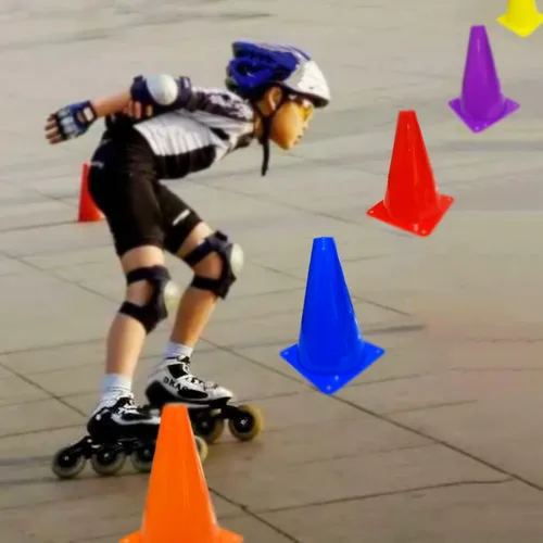 Miniatura 5 de 24 conos de tráfico de plástico de 7 pulgadas, ejercicios de baloncesto y fútbol, patinaje, marcadores de agilidad de entrenamiento deportivo