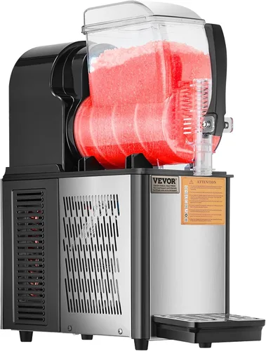 Miniatura 9 de VEVOR Máquina comercial para granizados, máquina de bebidas congeladas de un solo tanque de 4L, 16 tazas de acero inoxidable para batido