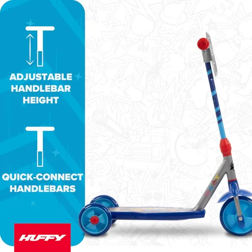 Miniatura 3 de Huffy Toddler 3-Wheel Scooter for Kids, Multiple Colors & Licensed Character Graphics, Ages 3+, Durable Steel Frame, Wide Non-Slip Deck, Stable