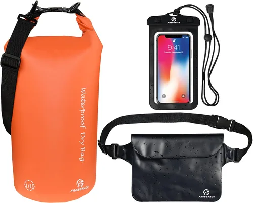 Miniatura 9 de Freegrace - Juego de 3 bolsas secas impermeables, bolsa seca con 2 cierres y correa de hombro desmontable; bolsa de cintura y funda para teléfono