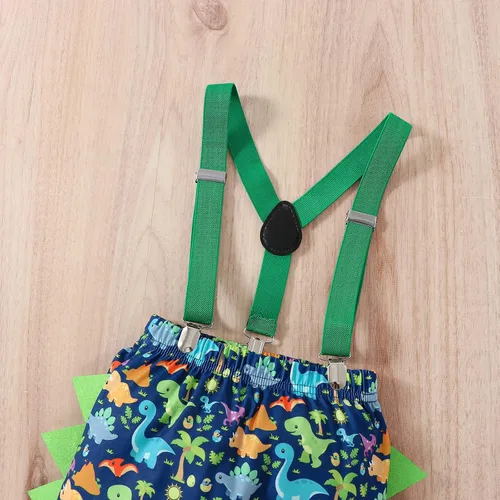 Miniatura 4 de Ropa divertida para el primer cumpleaños para bebé, ropa para bebé, con corbatín, mameluco, pantalones, conjunto de tirantes, trajes de pastel