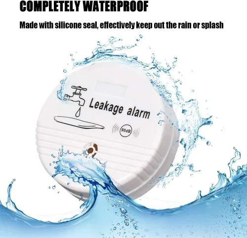 Miniatura 8 de WER Sensor de alarma de fugas de agua, alerta de fugas a batería, detector de agua de 90 dB para sótanos, baños, lavanderías, cocinas, garajes