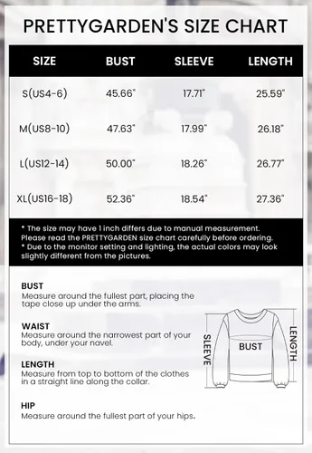 Miniatura 6 de PRETTYGARDEN Womens Fall Pullover Oversized Long Sleeve Zip Up Lapel V Neck Knitted Tops