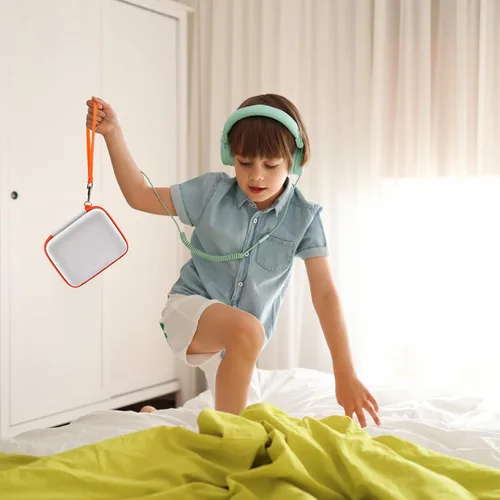 Miniatura 5 de Estuche de viaje casmilee compatible con Yoto Mini – Reproductor de audio y música para niños, bolsa portaobjetos para altavoz infantil que Blanco