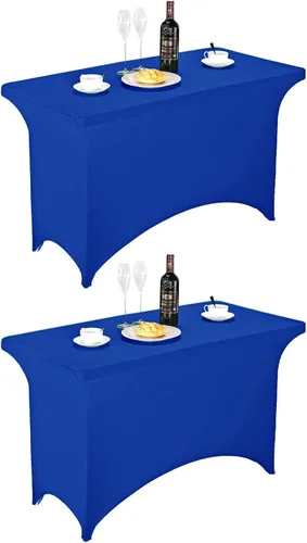 Miniatura 77 de FORLIFE - Funda de mesa de elastano, mantel ajustado de 4 pies para mesas rectangulares, funda elástica para patio, universal para bodas, banquetes