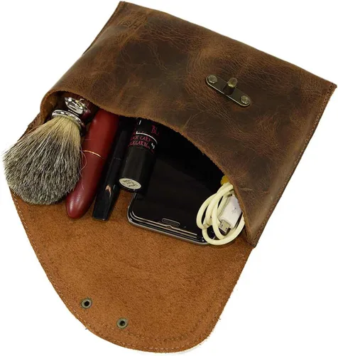 Miniatura 3 de Hide & Drink, Bolso de mano vintage hecho a mano de cuero de grano completo, moda para mujer