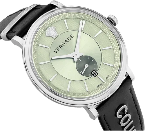 Miniatura 3 de Versace Reloj VBQ080017 con diseño de V-Circle de 1.654in para hombre, Plateado, V-Circle