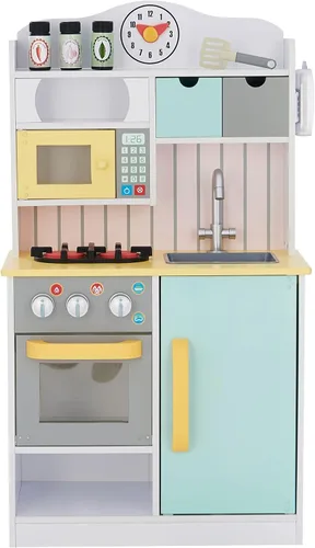 Miniatura 2 de Teamson Kids Little Chef Florence - Cocina interactiva clásica de madera con accesorios y espacio de almacenamiento para una fácil limpieza