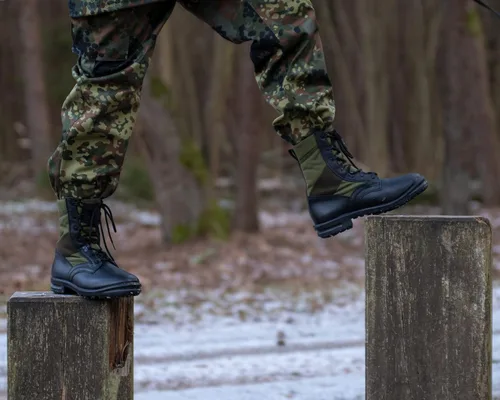Miniatura 7 de Botas originales de la selva del ejército alemán para los hombres - BALTES Botas militares de los hombres negroverde - Botas de combate de cuero
